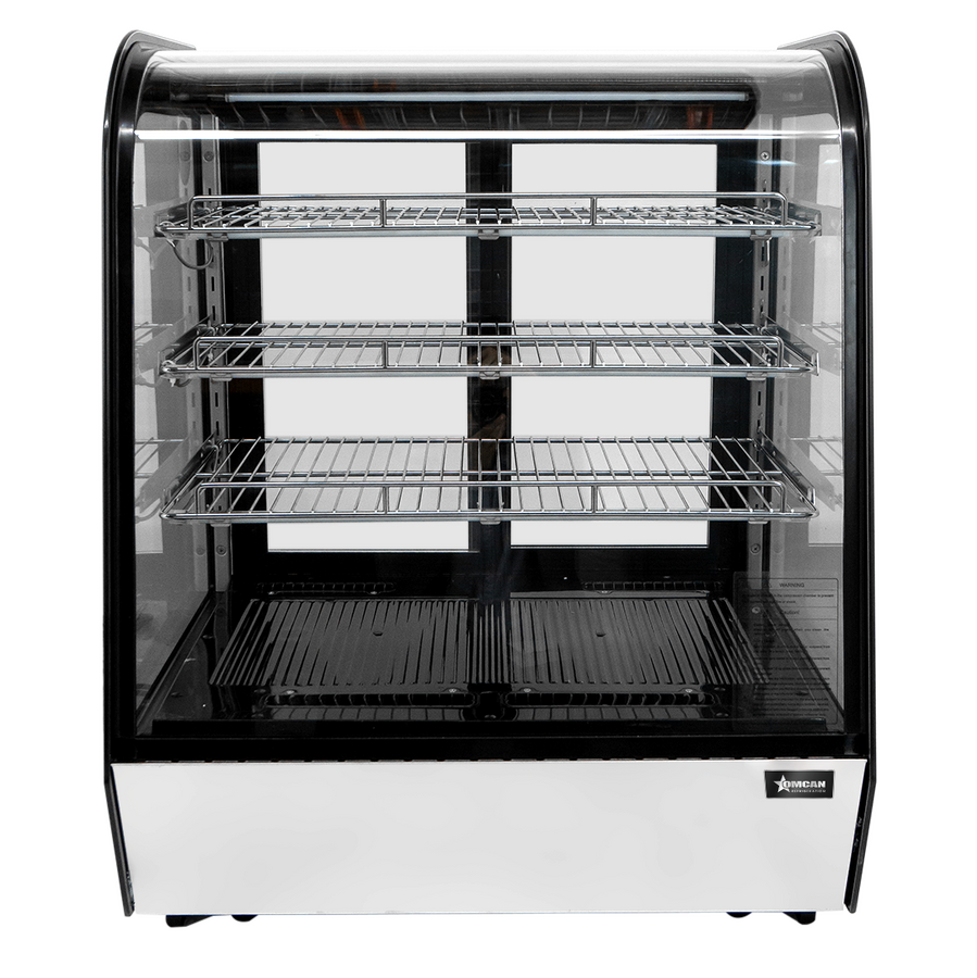 Omcan 47448 RC-CN-229°F 28 In. Countertop Curved Glass Refrigerated Display, 145L (5.12 Cu. Ft.), R290