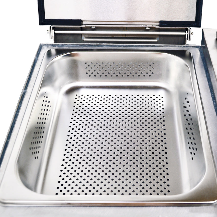 Omcan FW-CN-1800 18 In. Stainless Steel Countertop Steamer, 1,800W, Half-Size Pan Capacity