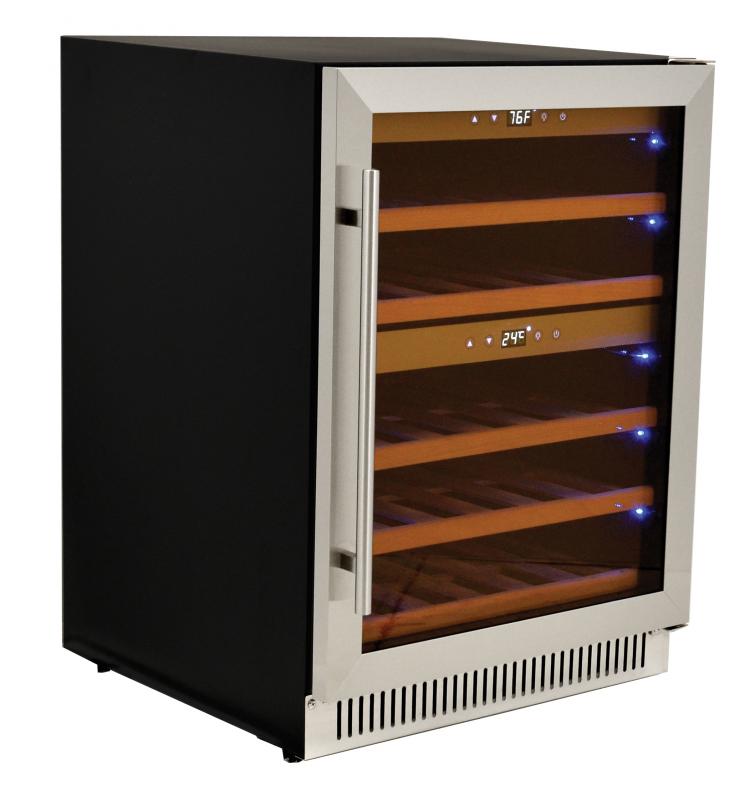 Omcan WC-CN-0040-D 23 In. Vinovero Dual Zone Wine Cooler, 40-Bottle Capacity, Stainless Steel Door, R600a