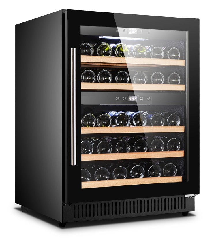 Omcan WC-CN-0040-DB Vinovero 23 In. Dual Zone Wine Cooler, 40 Bottle Capacity, Black Glass Door, R600a Refrigerant