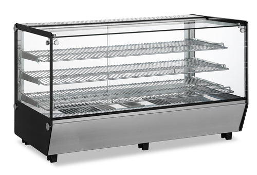 Omcan DW-CN-0202-5 48 In. Square Glass Countertop Display Warmer, 202L (7.1 Cu. Ft.), Water Tray