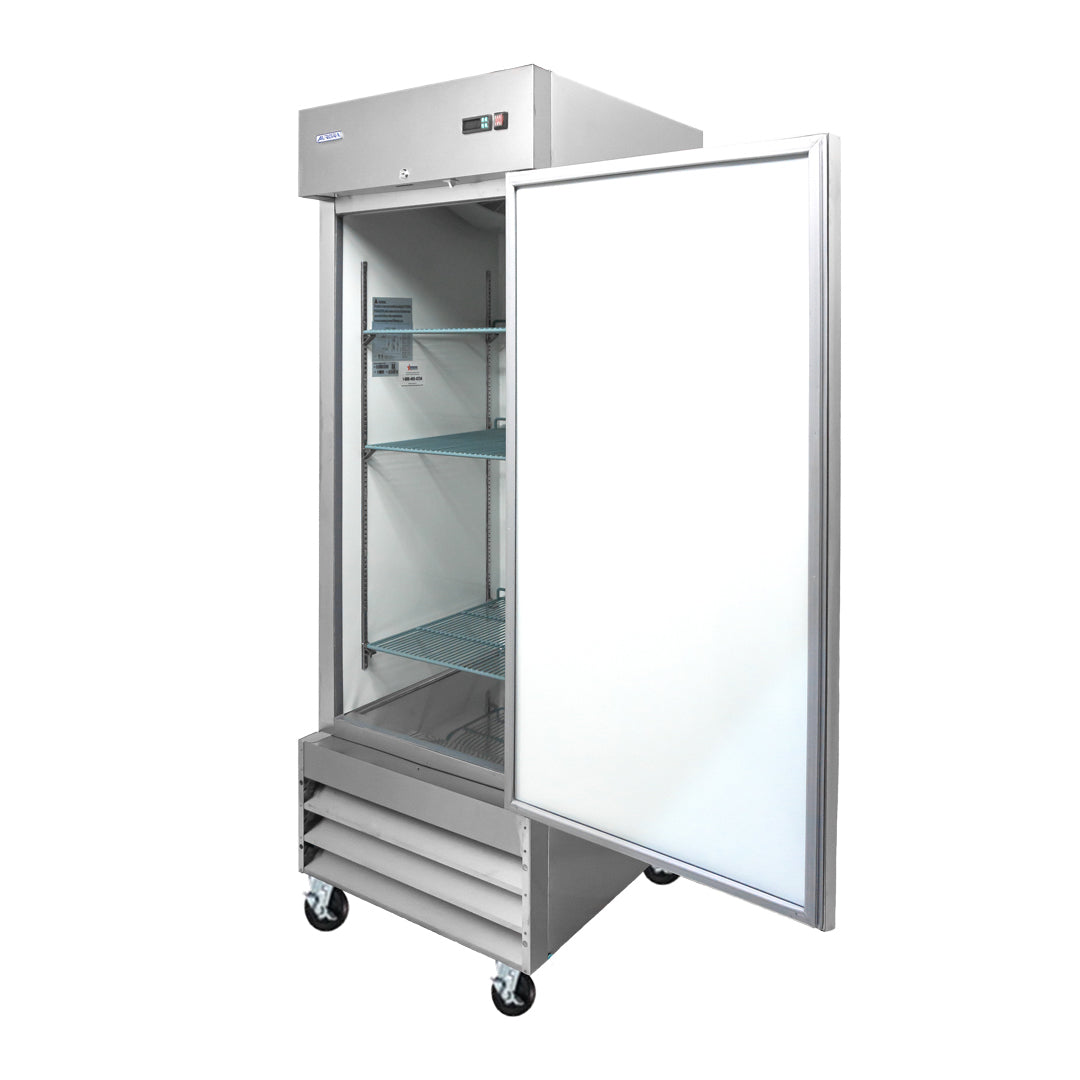 Omcan 59024 Aurora 29 In. Reach-In Refrigerator, 20.6 cu. ft. (583L), Stainless Steel, 1 Solid Door