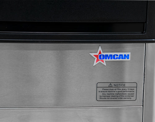 Omcan IC-CN-0089S 19.7 In. Ice Maker, 79 lb/Day, 33.1 lb Bin, Full Cube, Air Cooled, Energy Star