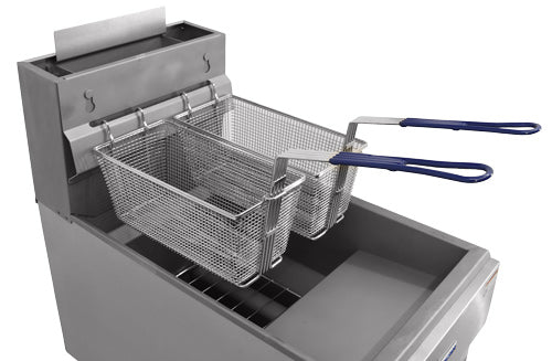 Omcan CE-CN-0023-FP 40 lb Propane Floor Fryer, 90,000 BTU, Stainless Steel
