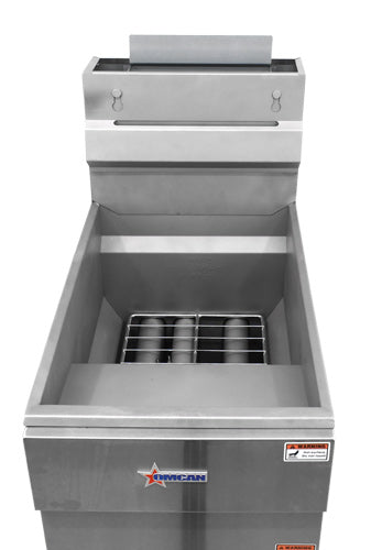 Omcan CE-CN-0023-FP 40 lb Propane Floor Fryer, 90,000 BTU, Stainless Steel
