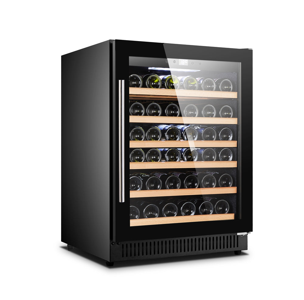 Omcan WC-CN-0051-SB Vinovero 23 In. Single Zone Wine Cooler, 51 Bottle Capacity, Black Glass Door, R600a Refrigerant