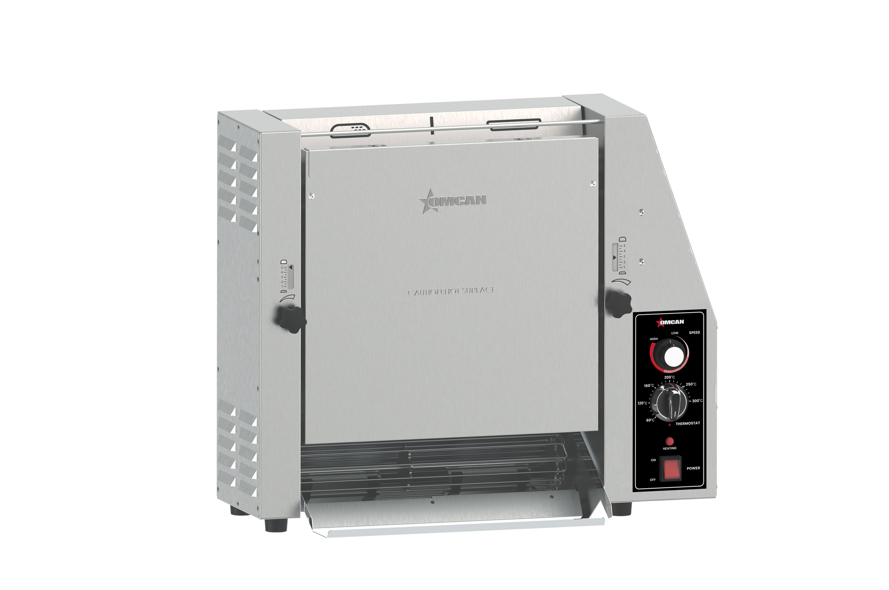 Omcan CE-CN-10139R-2 27 In. Vertical Double Slot Toaster, 2,400W, 3,600 Toasts/Hour, Adjustable Speed