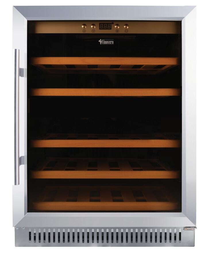 Omcan WC-CN-0051-S Vinovero 23 In. Single Zone Wine Cooler, 51 Bottle Capacity, Stainless Steel Door, R600a Refrigerant