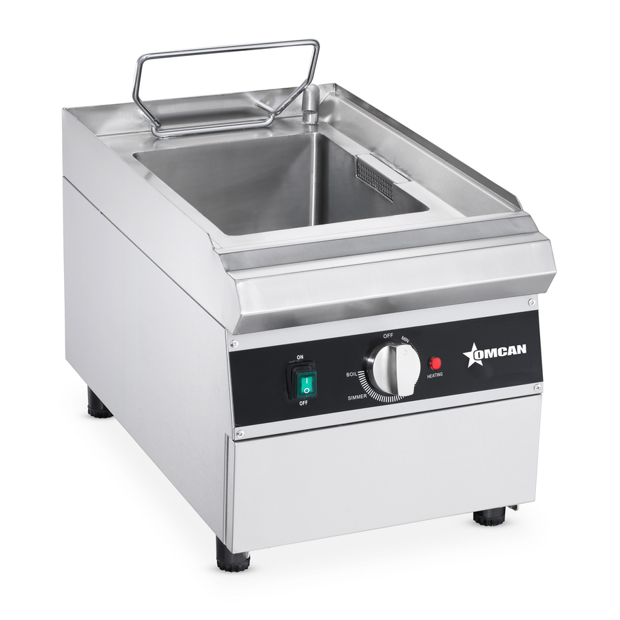 Omcan CE-CN-0004-N 14 In. Electric Single Tank Pasta Cooker, 9L (2.4 Gal), 3,600W, 240V, Stainless Steel 304