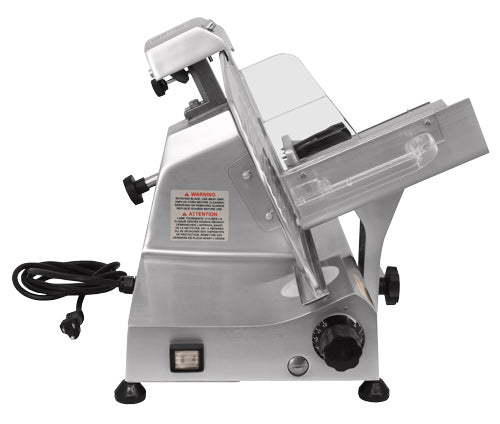 Omcan MS-IT-0250-U 10 In. Belt-Driven Meat Slicer, 220W, Anodized Aluminum, Trento