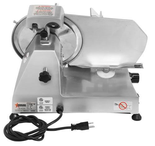 Omcan MS-IT-0250-U 10 In. Belt-Driven Meat Slicer, 220W, Anodized Aluminum, Trento