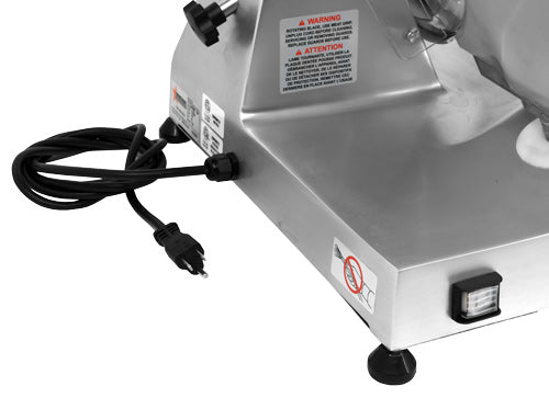 Omcan MS-IT-0250-U 10 In. Belt-Driven Meat Slicer, 220W, Anodized Aluminum, Trento