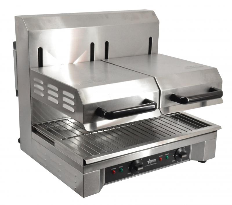 Omcan CE-CN-1633-D 23 In. Quartz Adjustable Double Salamander, 3,200W, Stainless Steel, 240V