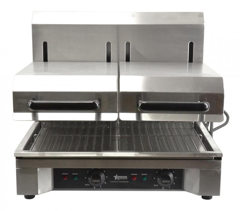 Omcan CE-CN-1633-D 23 In. Quartz Adjustable Double Salamander, 3,200W, Stainless Steel, 240V