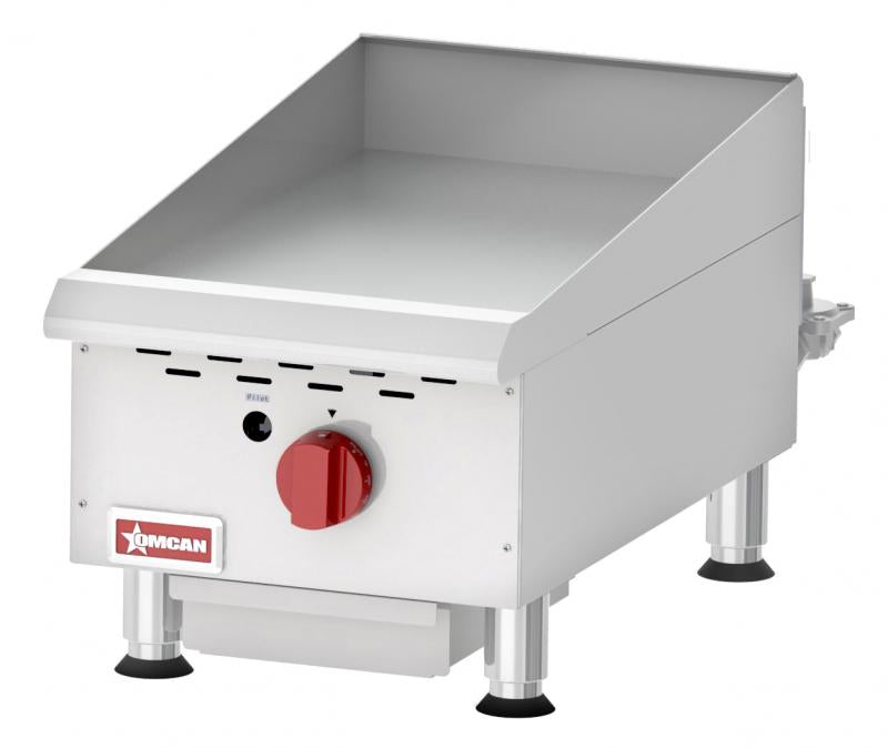 Omcan CE-CN-G15TPF 15 In. Countertop Gas Griddle, 30,000 BTU, Thermostatic Control, Stainless Steel