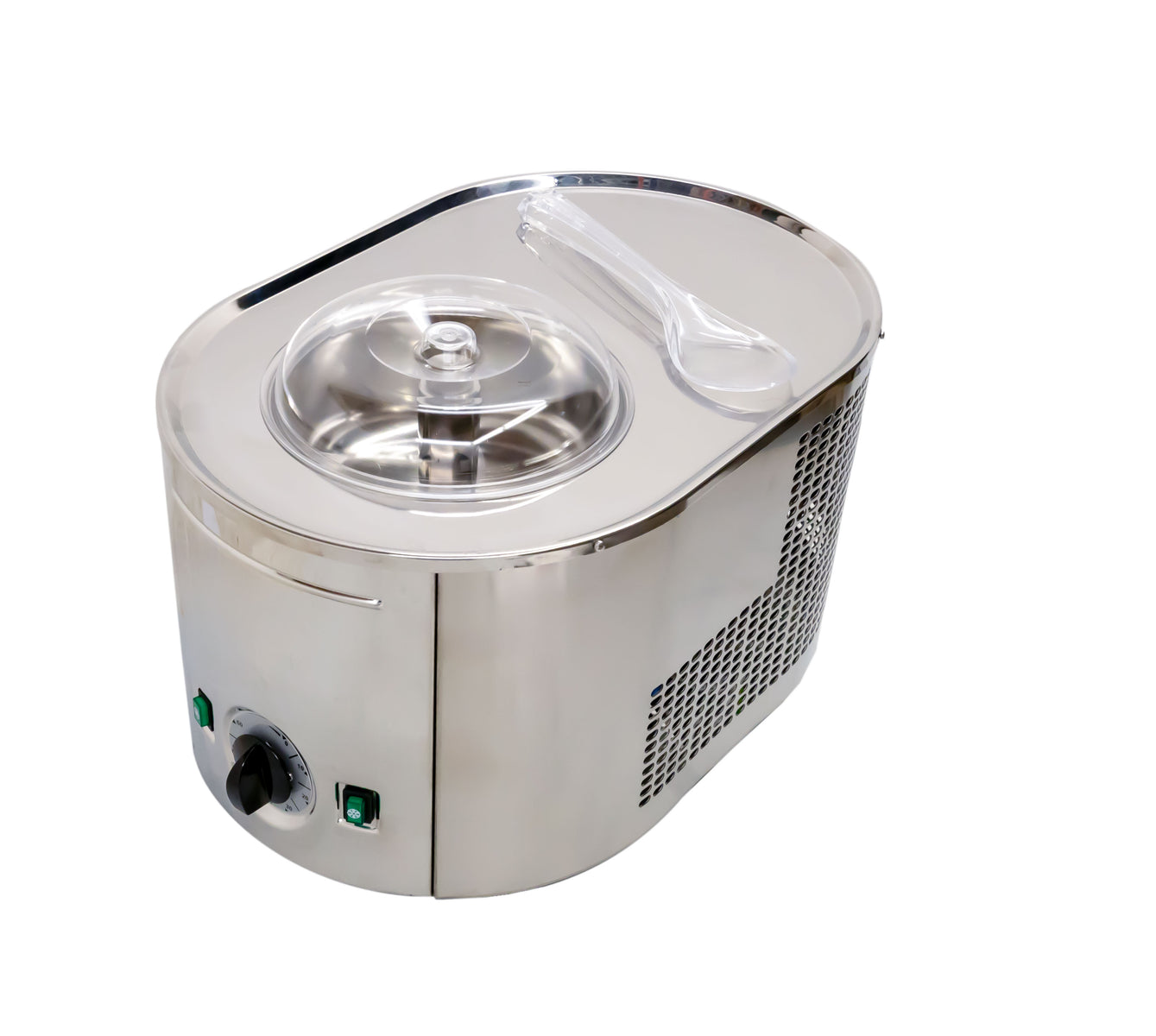 Omcan 58178 Musso Mini Ice Cream Maker, 2L Bowl Capacity, 200W, 80 RPM Induction Motor, R134A, Made in Italy