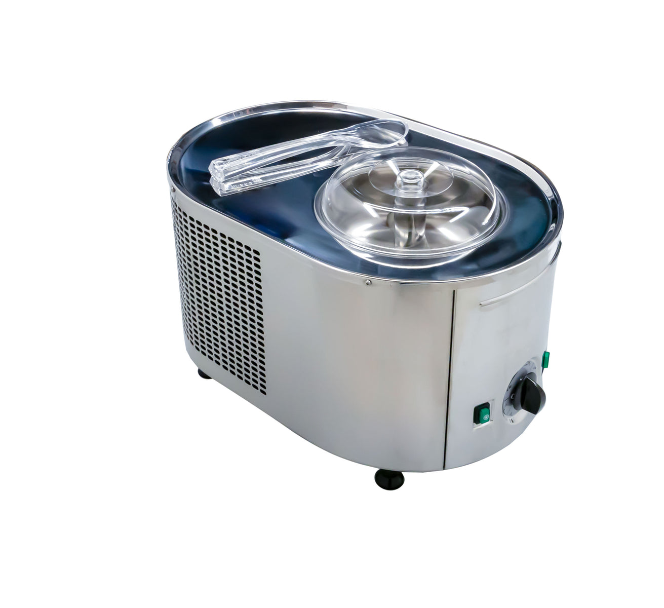 Omcan 58178 Musso Mini Ice Cream Maker, 2L Bowl Capacity, 200W, 80 RPM Induction Motor, R134A, Made in Italy