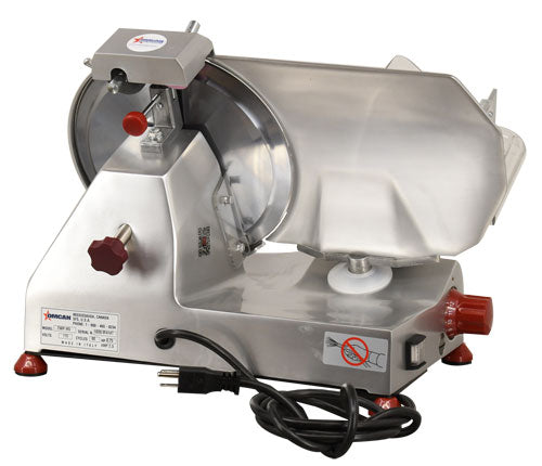 Omcan MS-IT-0250-IP 10 In. Blade Meat Slicer, 190W, Anodized Aluminum, Ball-Bearing Carriage