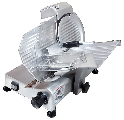 Omcan MS-IT-0220-U 9 In. Belt-Driven Meat Slicer, 190W, 300 RPM, Anodized Aluminum, High Carbon Steel Blade
