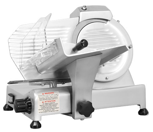 Omcan MS-IT-0220-U 9 In. Belt-Driven Meat Slicer, 190W, 300 RPM, Anodized Aluminum, High Carbon Steel Blade