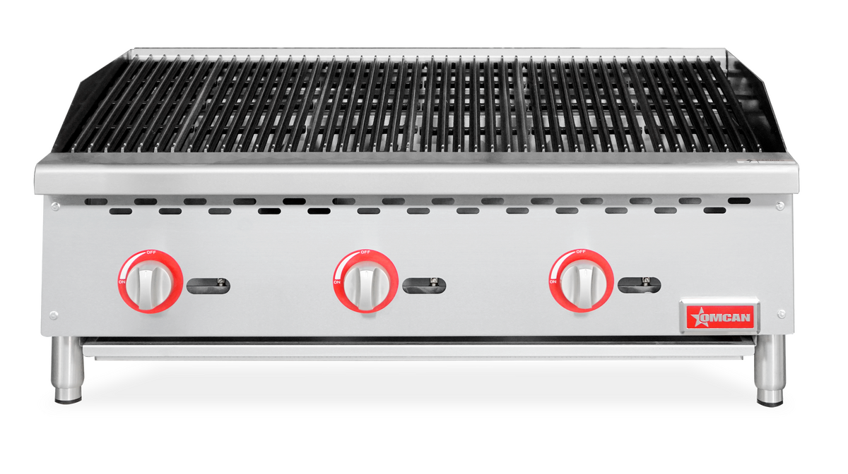 Omcan CE-CN-CB36-M 36 In. Countertop Radiant Gas Charbroiler, 3 Burners, 105,000 BTU