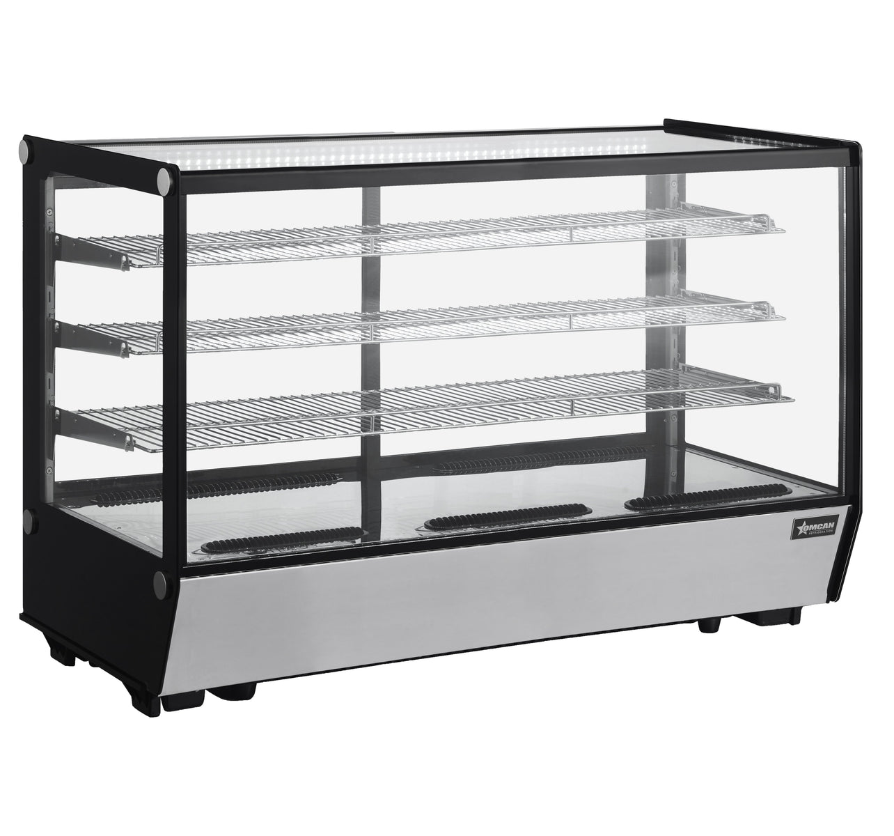 Omcan RS-CN-0277S-5 60 In. Countertop Square Glass Refrigerated Display Showcase
