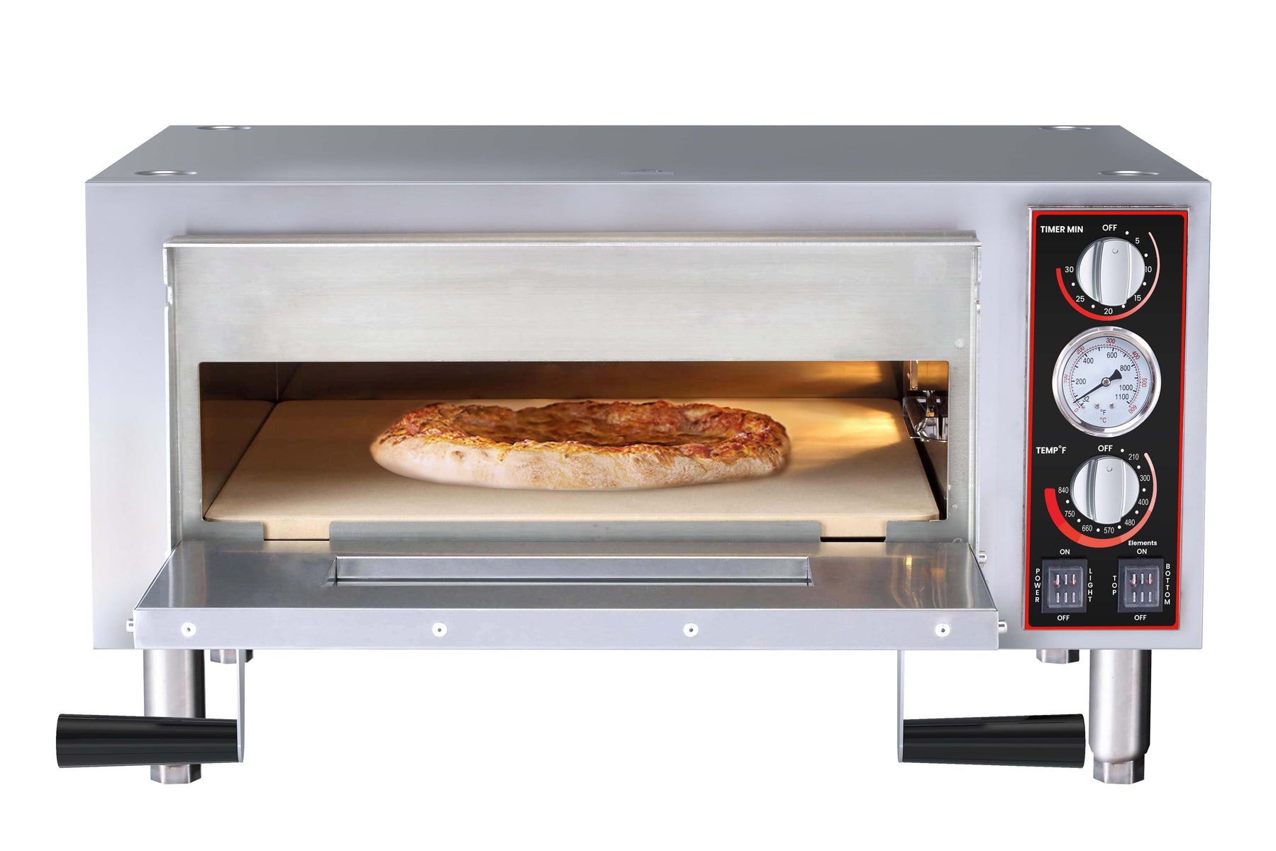 Omcan CE-CN-0018-S 28 In. Countertop Pizza Oven, Single Chamber, 18" Stone, 1,700W, Stainless Steel