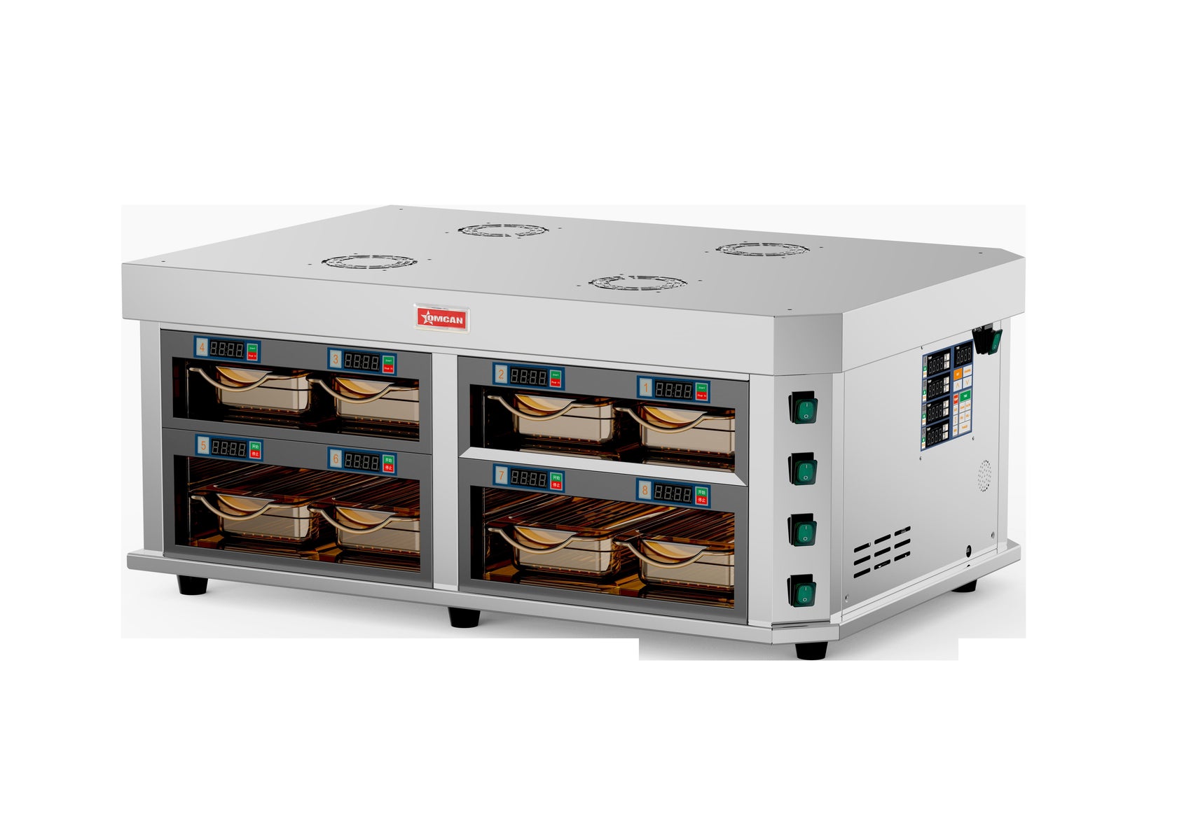 Omcan FW-CN-0004-H 37 In. Horizontal 4-Channel Countertop Food Warmer, Stainless