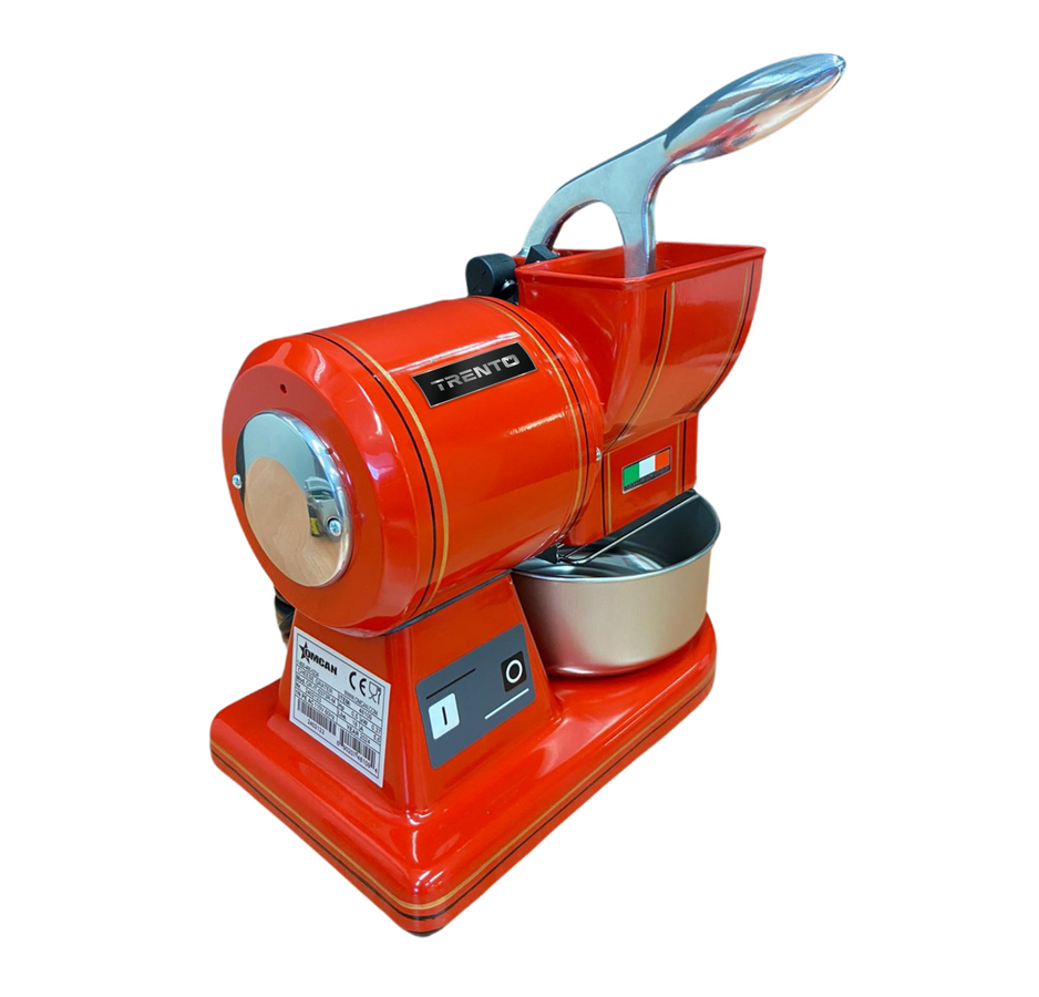 Omcan GR-IT-0373-M Retro Cheese Grater, 370W, 66 lb/Hr Capacity, Microswitch Safety, Red, Made in Italy