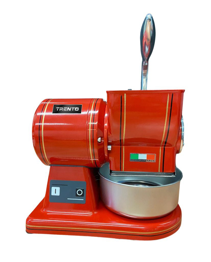 Omcan GR-IT-0373-M Retro Cheese Grater, 370W, 66 lb/Hr Capacity, Microswitch Safety, Red, Made in Italy