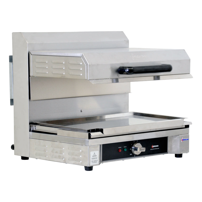 Omcan CE-CN-0580-S Quartz Salamander Grill, 14" x 21" Warming Base, 3.2 kW, Stainless Steel