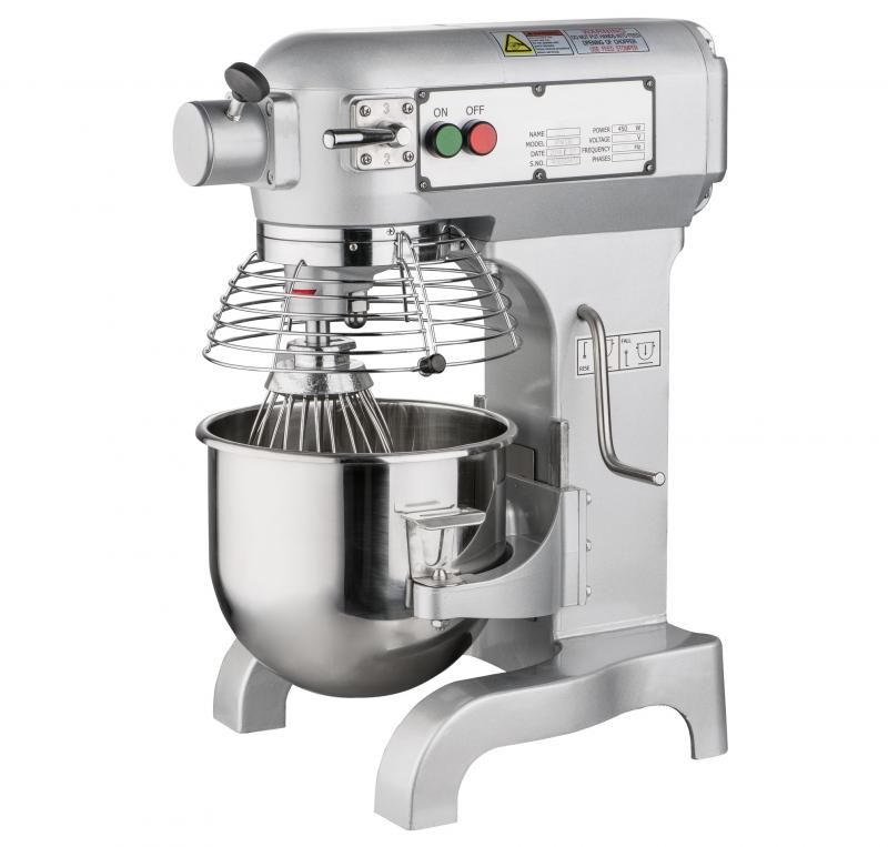 Omcan MX-CN-0010-G 10 Qt Planetary Mixer with Guard, 500W, 3-Speed, Paddle/Whip/Hook Included