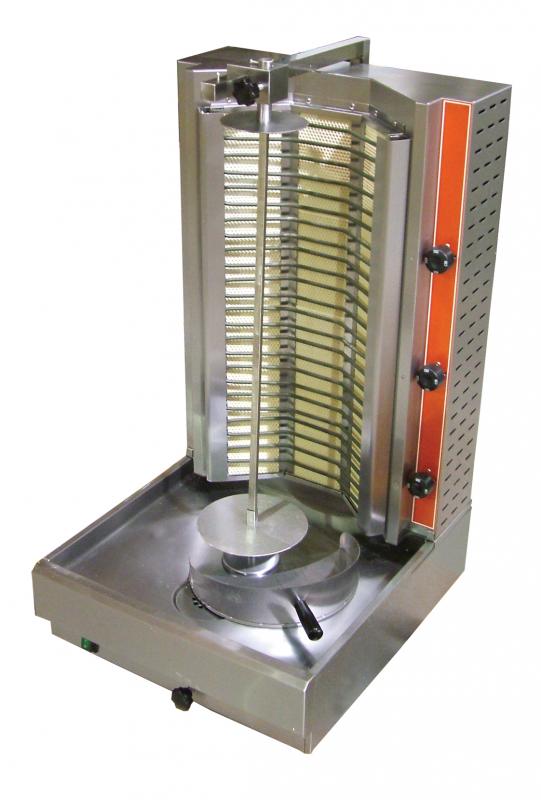 Omcan BR-CN-0191 38 In. Electric Vertical Broiler, 60 lb Capacity, 6 kW, 3 Burners, Adjustable Spit Angle, 220V