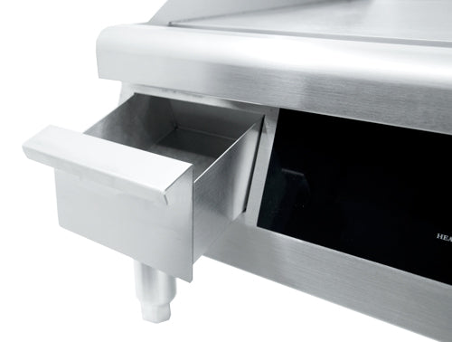 Omcan CE-CN-0613 24 In. Countertop Electric Griddle, 24" x 15.5" Cooking Surface, 3,560W, 2 Controls