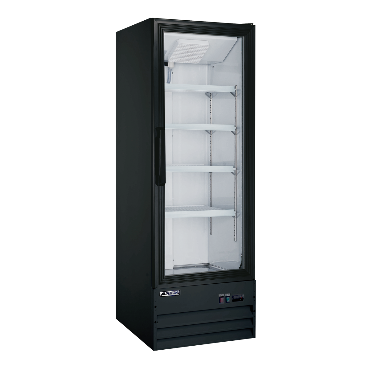Omcan RE-CN-0009EB-HC 22 In. Aurora Black Display Refrigerator, 9 Cu. Ft., Glass Door, R290