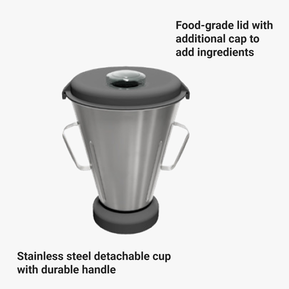 Omcan BL-BR-0006 6L (1.31 Gal.) Countertop Blender, Removable Stainless Steel Cup, 373W