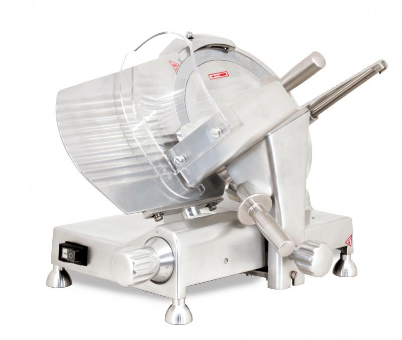 Omcan MS-CN-0300-C 12 In. Belt-Driven Meat Slicer, 250W, 265 RPM, High Carbon Steel Blade, Blade Lock