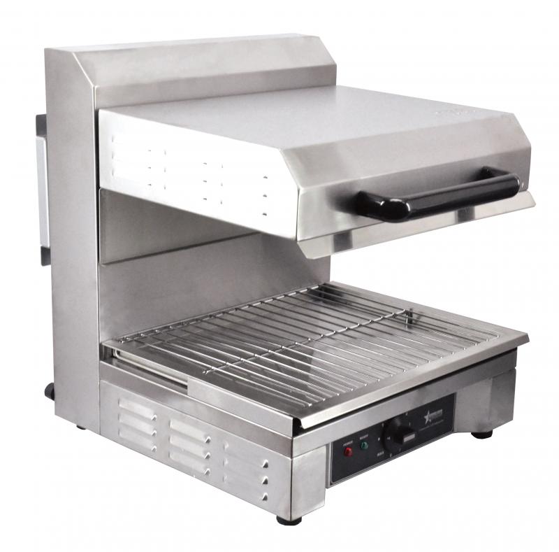 Omcan CE-CN-1506-S Quartz Salamander Grill, 14" x 17.71" Warming Base, 1.8 kW, Stainless Steel