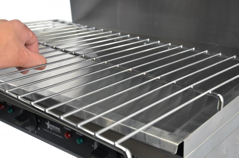 Omcan CE-CN-1506-S Quartz Salamander Grill, 14" x 17.71" Warming Base, 1.8 kW, Stainless Steel