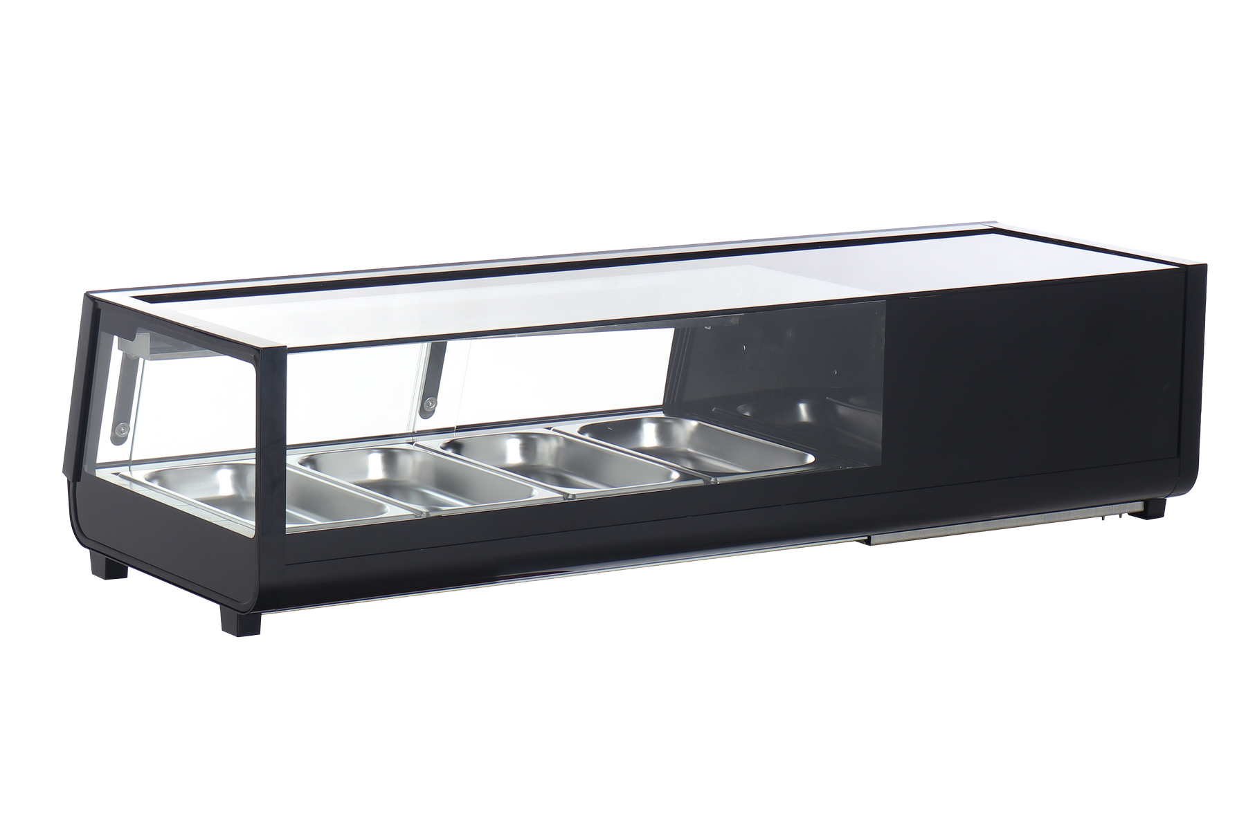 Omcan RS-CN-0042-2 47 In. Refrigerated Sushi Showcase, Black, 42L (1.5 Cu. Ft.), Sliding Door