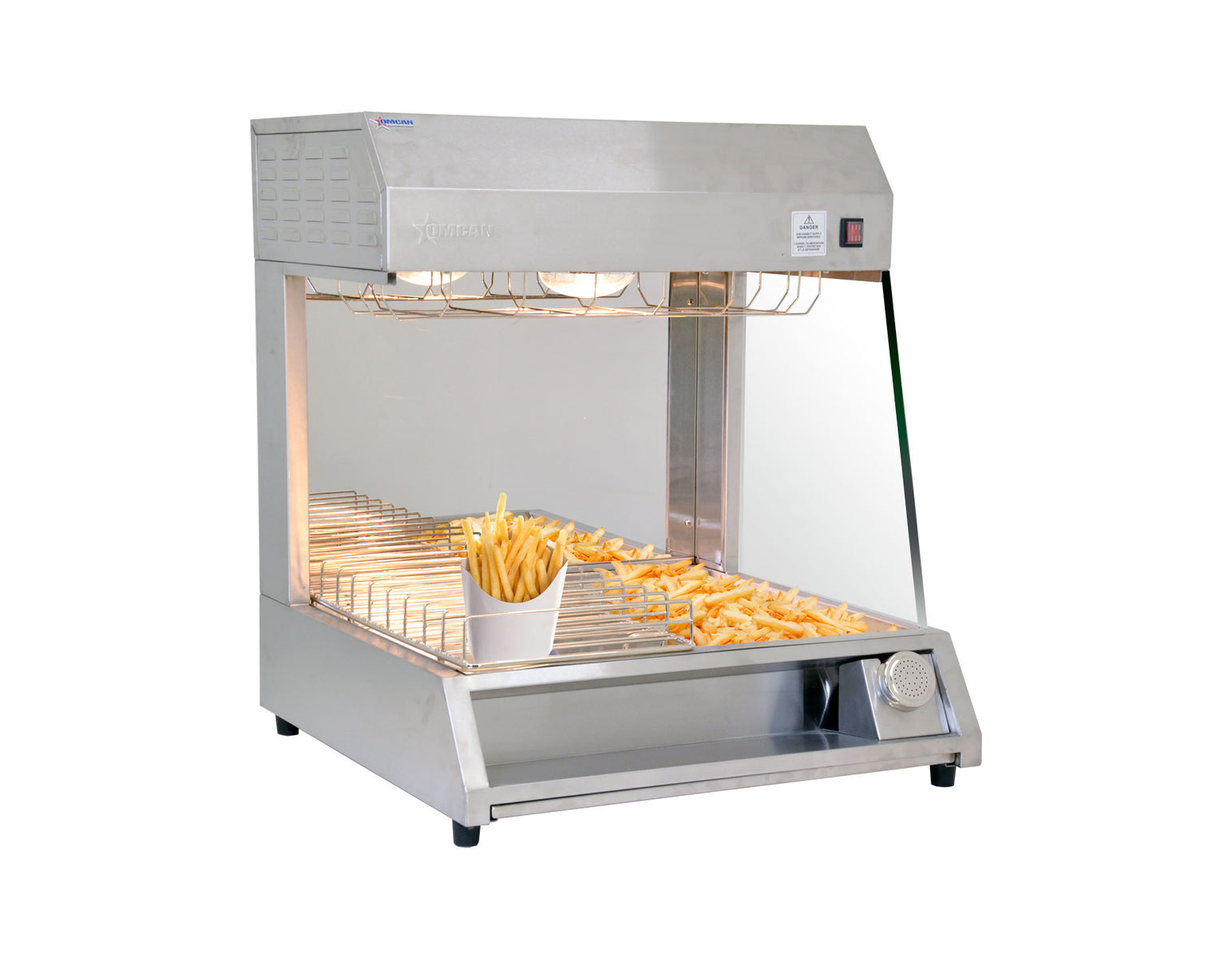 Omcan FW-CN-0300-C 27 In. Countertop Chip Warmer, Removable Food Pan, Salt Shaker Included, 300W