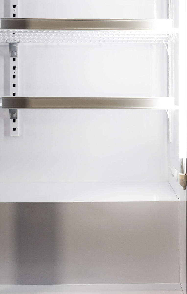 Omcan RE-CN-0380B 23 In. Single Door Glass Door Merchandiser, 13.4 Cu. Ft., Black, LED Lighting