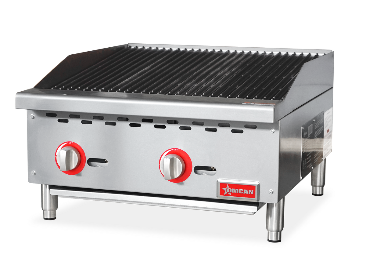 Omcan CE-CN-CB24-M 24 In. Countertop Radiant Gas Charbroiler, 2 Burners, 70,000 BTU