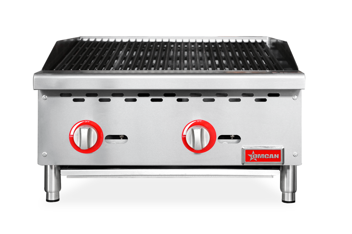 Omcan CE-CN-CB24-M 24 In. Countertop Radiant Gas Charbroiler, 2 Burners, 70,000 BTU