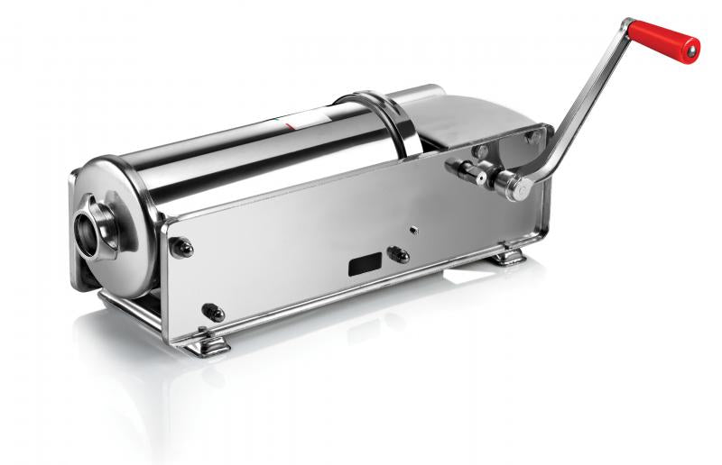 Omcan 13738 Horizontal Manual Sausage Stuffer, 15 lbs Capacity, Two-Speed Gear Drive