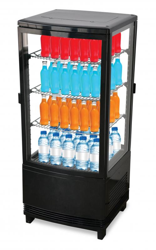 Omcan RS-CN-0078-D 17 In. Countertop Four-Sided Glass Refrigerated Showcase, 3.0 Cu. Ft. (86L), Dual Door, 3 Shelves