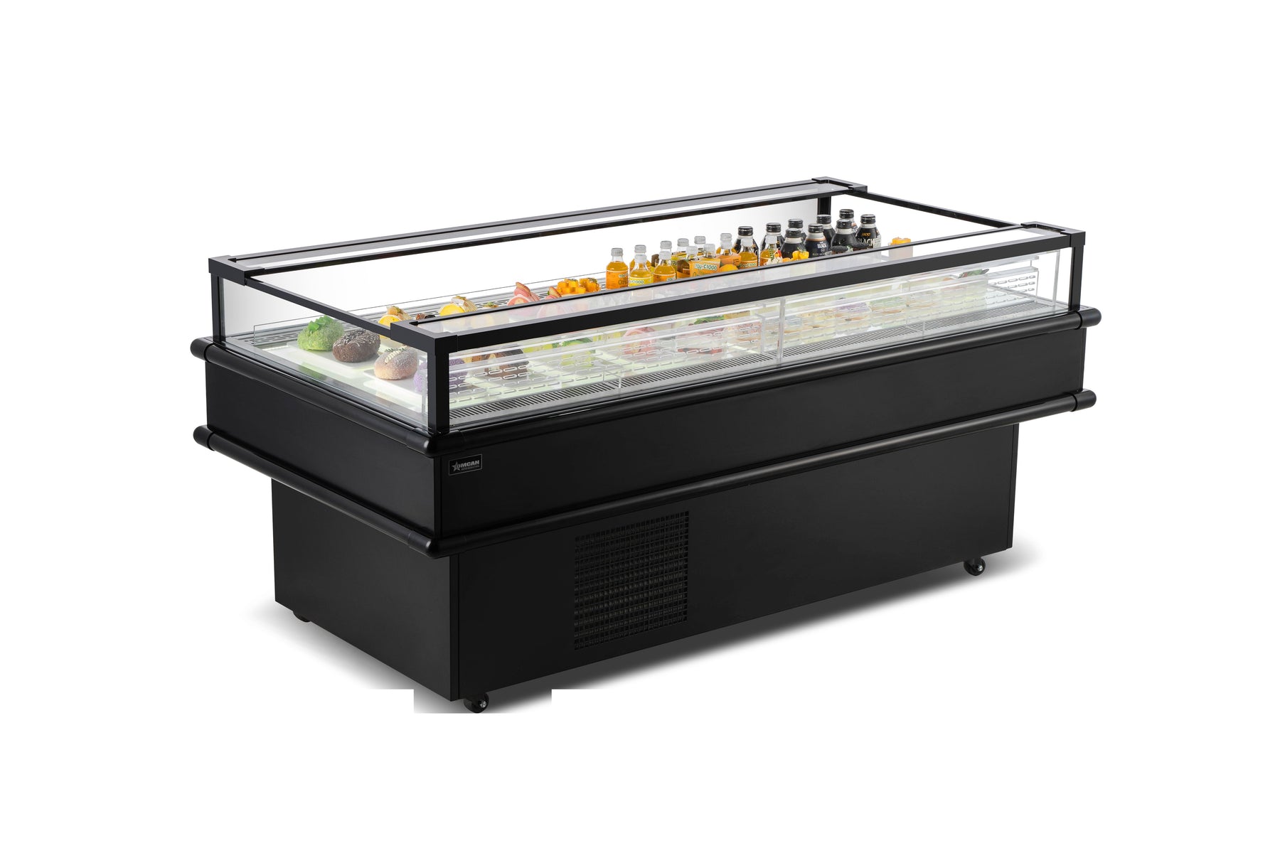 Omcan 48573 RE-CN-3208°F 73 In. Refrigerated Island Self-Service Display Case, 8