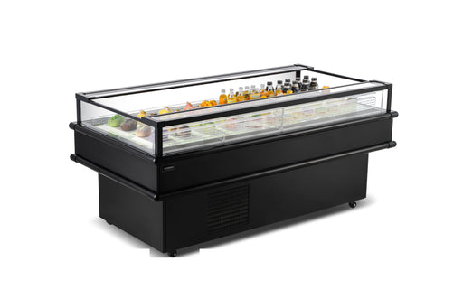 Omcan 48573 RE-CN-3208°F 73 In. Refrigerated Island Self-Service Display Case, 8