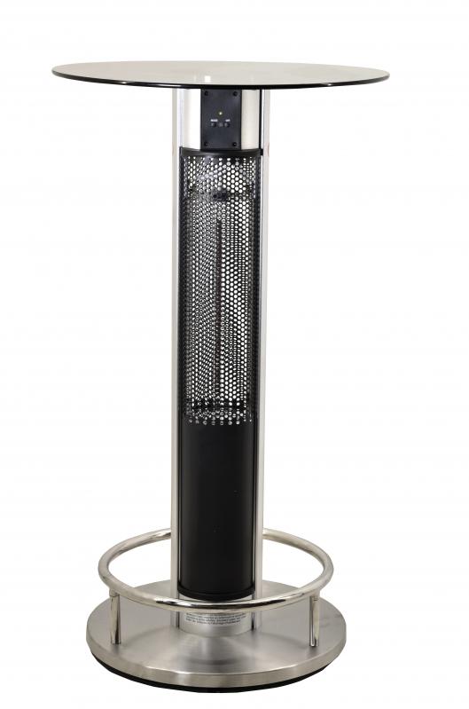 Omcan PH-CN-1100-T 24 In. Electric Heated Patio Table, 1,500W Carbon Fibre Element, Remote Control, Tempered Glass Top