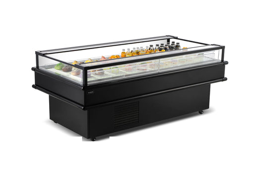 Omcan 48604 RE-CN-3748°F 85 In. Refrigerated Island Self-Service Display Case, 1